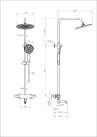 Душевая система с термостатом WONZON & WOGHAND CAPSULE, Темный графит (WW-B3031-A2-BGG) - Gidratop.ru изображение