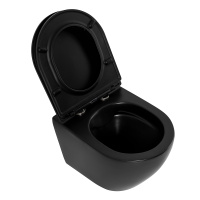 Унитаз подвесной безободковый BelBagno COLORATO, черный BB062CHR-MB/BB062SC-MB - Gidratop.ru изображение