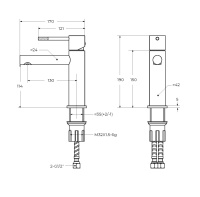 RELAX-LS2-GM Смеситель для раковины однорычажный с донным клапаном, оружейная сталь - Gidratop.ru изображение