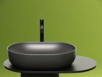 Умывальник чаша накладная овальная (цвет Темный Антрацит Матовый) Element 600x415x135мм - Gidratop.ru изображение