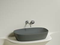 Умывальник чаша накладная овальная (цвет Антрацит Матовый) Element 600x380x138мм - Gidratop.ru изображение