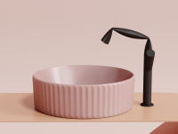 Умывальник чаша накладная круглая (цвет Розовый Матовый) Element 360x360x115мм - Gidratop.ru изображение