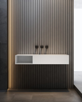 Тумба с раковиной ABBER Stein AS2640-1.0 L подвесная, белая матовая - Gidratop.ru изображение