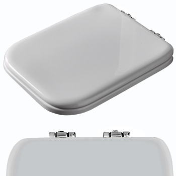 Сиденье для унитаза, с микролифтом, цвет: белый/хром