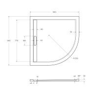 Поддон из искусственного мрамора CEZARES TRAY-AS-R-90-30-NERO - Gidratop.ru изображение