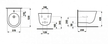 Биде Laufen New Classic 8.3085.1.400.302.1 37 х 53 x 43 см, подвесное, белый