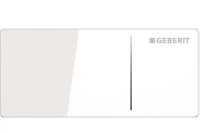 Клавиша Geberit Omega Type 70 115.084.SI.1 для унитаза, двойной смыв, стекло/алюминий, цвет белый - Gidratop.ru изображение