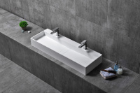 Раковина накладная ABBER Stein AS2642 двойная, белая матовая - Gidratop.ru изображение