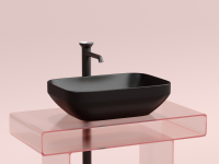 Умывальник чаша накладная прямоугольная (цвет Черный Матовый) Element 500x359x145мм - Gidratop.ru изображение