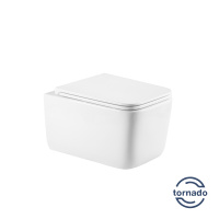 Унитаз подвесной Capri VT1-63T Tornado, цвет белый, ультратонкое сиденье soft-close - Gidratop.ru изображение