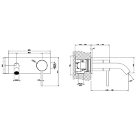 GESSI 316 встраиваемый смеситель с изливом 147мм (внешние части), цвет: steel brushed - Gidratop.ru изображение