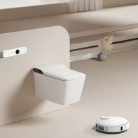 Комплект ABBER подвесной электронный унитаз-биде Rechteck AC1215S белый с импульсным смывом с инсталляцией AC0101P - Gidratop.ru изображение