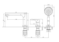 ANCONA Смеситель на борт ванны с ручным выдвижным душем, хром ANCONA-BVD3-CRM - Gidratop.ru изображение