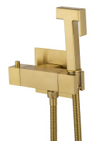 Смеситель с гигиеническим душем и термостатом встраиваемый WONZON & WOGHAND, Брашированное золото (WW-88819903-BG) - Gidratop.ru изображение