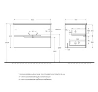 DUET-N База под раковину подвесная с двумя выкатными ящиками, фисташковый софт, 800x457x500, DUET-N-800-2C-SO-PS-P - Gidratop.ru изображение