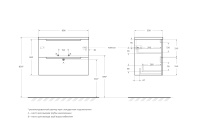 ETNA 39 База под раковину подвесная с двумя выкатными ящиками, с доводчиками, Bianco Lucido, 700x390x500, ETNA39-700/390-2C-SO-BL-P - Gidratop.ru изображение