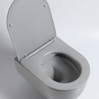 Унитаз подвесной Evo VT1-34SMG безободковый, цвет серый матовый, ультратонкое soft-close сиденье - Gidratop.ru изображение