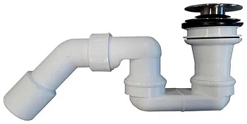 Сифон Villeroy & Boch U90952061 Push-to-Open, для ванны, белый, хром