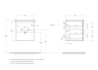 ALBANO-CER База под керамическую раковину  подвесная с двумя выкатными ящиками, Pino Scania, 470x444x500, ALBANO-CER-500-2C-SO-PS - Gidratop.ru изображение