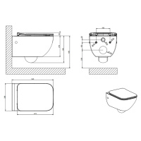 GESSI Origini Total Look унитаз подвесной 474х358х350 мм, с сиденьем микролифт, петли хром, с сифоном, цвет Matt White Ceramic - Gidratop.ru изображение