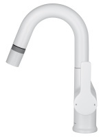 Смеситель для раковины с выдвижным изливом WONZON & WOGHAND, Белый матовый (WW-FE01L212-MW) - Gidratop.ru изображение