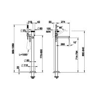 Gessi Anello напольный смеситель для ванны (внешние части), цвет: хром - Gidratop.ru изображение