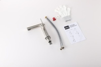 Смеситель ABBER Perfekte 316 AF8A10BST для раковины, сталь брашированная - Gidratop.ru изображение