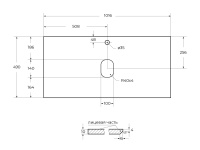 Столешница из керамогранита 1016х490 SLD-100/48-BO, Bianco Opaco - Gidratop.ru изображение
