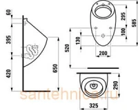 Писсуар Laufen Alessi 8.4097.1.400.415.1 с крышкой, с "мухой" - Gidratop.ru изображение