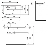 Раковина Laufen Palace 8.1670.1.000.104.1, 90 см - Gidratop.ru изображение