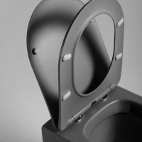 Унитаз подвесной Piatti VT1-11SMA, цвет антрацит матовый, ультратонкое soft-close сиденье - Gidratop.ru изображение