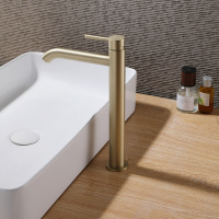 Смеситель ABBER Wasser Kreis AF8111G для накладной раковины, золото матовое - Gidratop.ru изображение