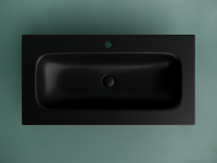 Раковина накладная мебельная CERAMICANOVA Grace прямоугольная 910x457x137 с отверстием под смеситель цвет черный матовый CN7019MB - Gidratop.ru изображение