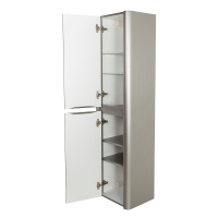 RELAX Шкаф подвесной с двумя распашными дверцами с доводчиками, с двумя полками, универсальный, сатин, 400x300x1500, RELAX-1500-2A-SO-SAT-P - Gidratop.ru изображение