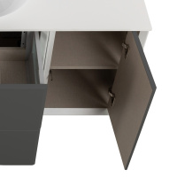 BELLAGIO Шкафчик подвесной с одной дверцей, совместимый с тумбой 55303 Grigio nuvola, 35x46x48 - Gidratop.ru изображение