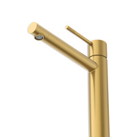 RELAX-LC2-BORO-W0 Смеситель для накладной раковины однорычажный без донного клапана, брашированное золото - Gidratop.ru изображение