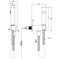 Gessi Cono комплект гигиенического душа, цвет: Black Metal Brushed PVD - Gidratop.ru изображение