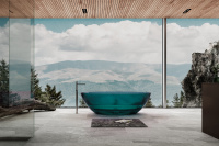 Прозрачная ванна ABBER Kristall AT9702Aquamarin бирюзовая - Gidratop.ru изображение