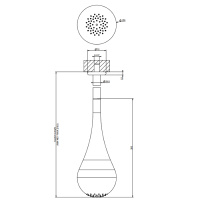 Gessi Goccia верхний душ для потолочного крепления каплевидной формы, с инд.высотой (490-2100мм), цвет: белый - Gidratop.ru изображение