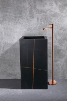 Смеситель ABBER Wasser Kreis AF8140RG напольный для раковины, розовое золото - Gidratop.ru изображение