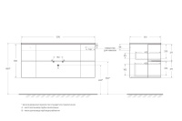 EDEN База под раковину с двумя выдвижными ящиками и двумя распашными створками, 54407 Grigio talpa opaco, 121x51 - Gidratop.ru изображение