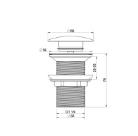 Донный клапан для раковины 1 1/4 WONZON & WOGHAND, Темный графит (WW-88SS02-BGM) - Gidratop.ru изображение