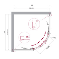 Душевой уголок BelBagno UNO-195-R-2-95-C-Cr - Gidratop.ru изображение