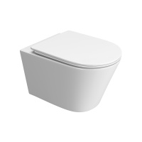 TRE-TOR Унитаз подвесной, безободковый, с системой смыва "Торнадо", с сиденьем soft close, BB5180CH-TOR/SC - Gidratop.ru изображение