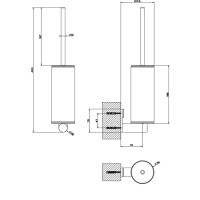 GESSI 316 ершик настенный, цвет: черная колба/steel brushed - Gidratop.ru изображение