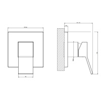 Gessi Rettangolo K встраиваемый однорычажный смеситель без излива(внешние части), цвет: медь - Gidratop.ru изображение