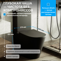 Унитаз ABBER Bequem AC1112TMB компакт черный матовый, безободковый, смыв торнадо - Gidratop.ru изображение