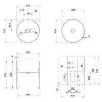 Раковина подвесная прозрачная ABBER Kristall AT2704Opal коричневая - Gidratop.ru изображение