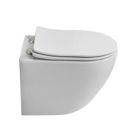 UNO 2.1 Унитаз подвесной безободковый с сиденьем дюропласт soft close BB7006CHR/SC - Gidratop.ru изображение