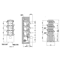 Gessi Rettangolo встраиваемый термостат, подключение на 3/4, с 3мя независимыми выходами(внешние части), цвет: хром - Gidratop.ru изображение